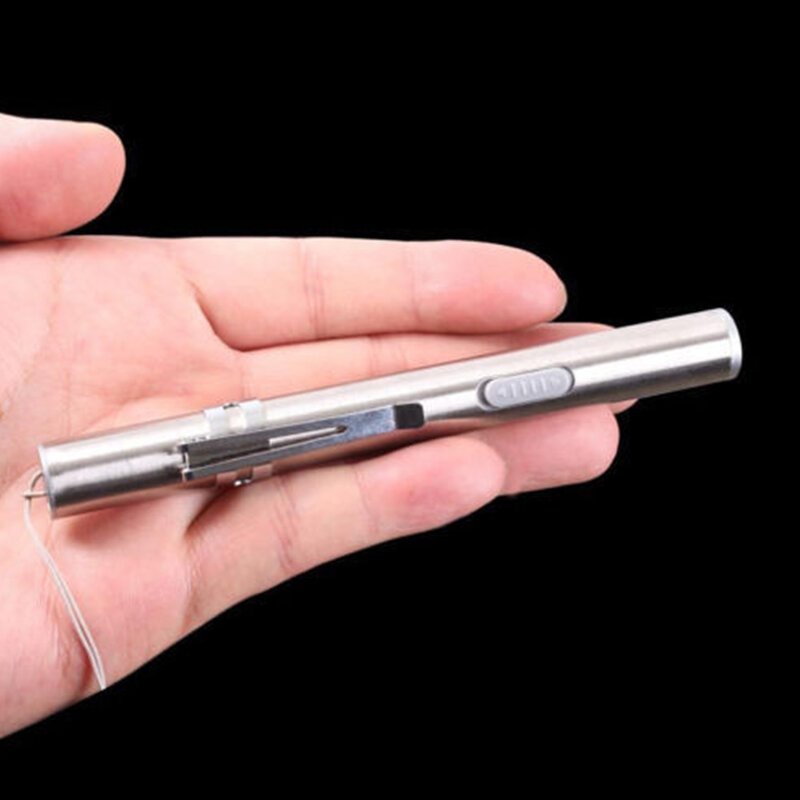 Đồng Hồ Nam Đèn Led Cắm Trại Kiểm Tra Y Tế Bút Kẹp Đèn Pin Mini Thị Giác Răng Miệng Họng Di Động USB Sạc