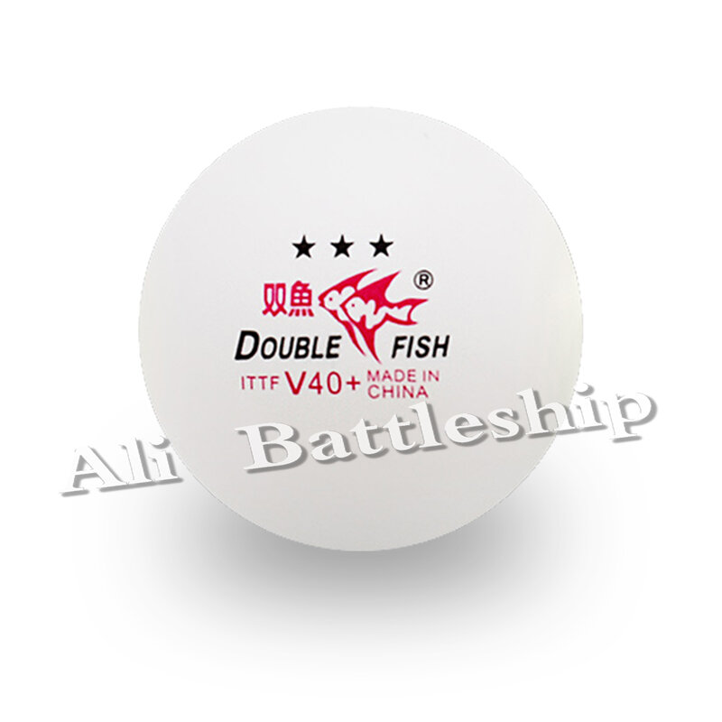 Asli DOUBLE FISH 3 Bintang V40 + Bola Tenis Meja 40 + Baru Bahan Jahitan Plastik ABS Ping Pong bola