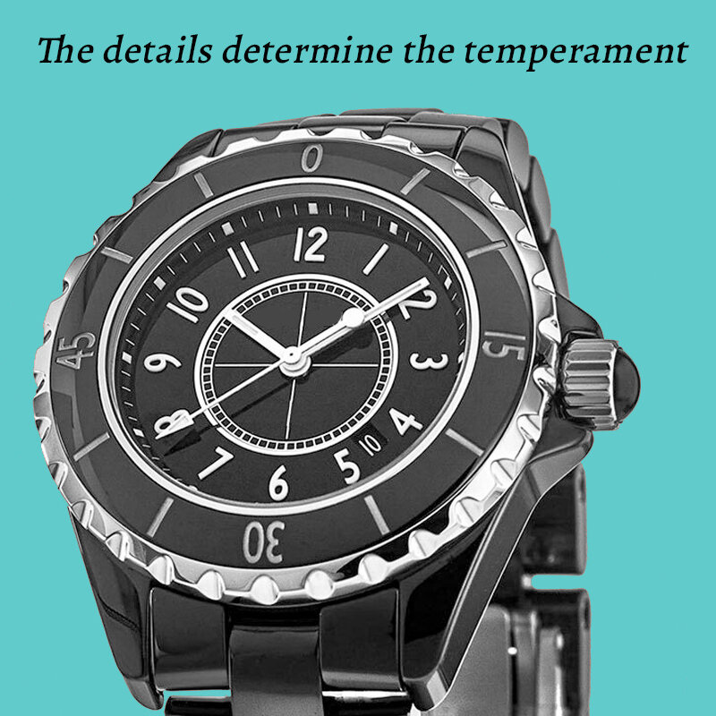 女性のためのJ12 33ミリメートルクォーツセラミックシンプルな高品質トップブランドの高級腕時計ダイビングスポーツ防水パガーニデザイン腕時計