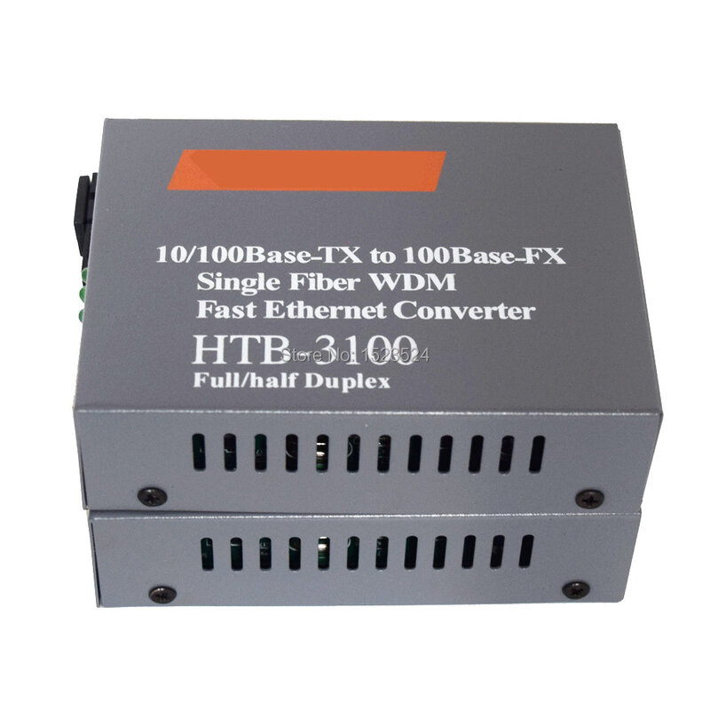 Transceptor de fibra óptica de Htb-3100ab, convertidor de medios de 25km, SC, 10/100M, monomodo