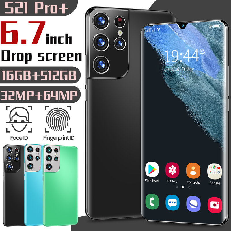 2021 Newest 7.2 Inch S40U Mobile Phone Snapdragon 888 Android 10.0 12GB 512GB Smartphone 5800mAh Fingerprint Unlock Cellphone