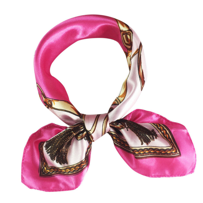 Moda bufanda de seda bufandas mujer chales Foulard de cuello cuadrado pequeño diadema 2021 estampado de moda pañuelo Bandana 50*50cm