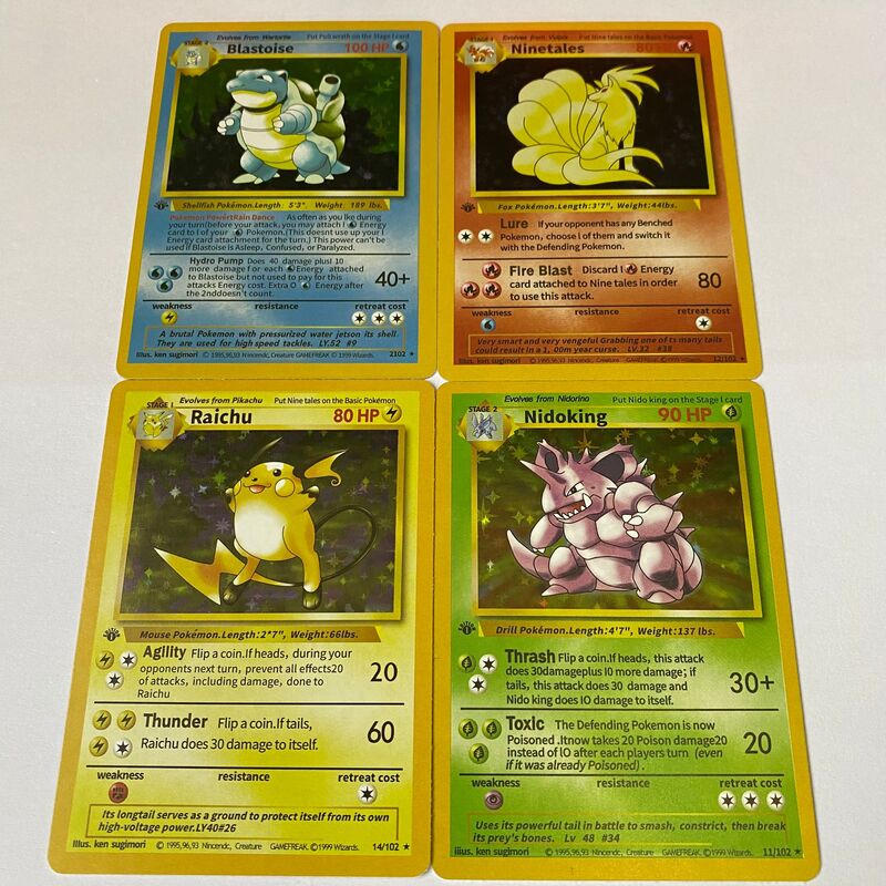 Cartes Pokemon Raichu Mew Vulpix Charizard Venusaur Blastoise, carte Flash de première génération, jouet à collectionner, DIY, 10 pièces + 1 pièce