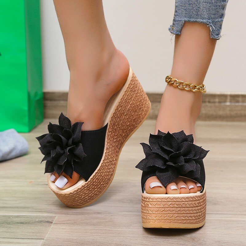 Sandálias femininas plataforma cunha fivela cinto verão lazer férias senhoras moda sapatos sandálias de caminhada