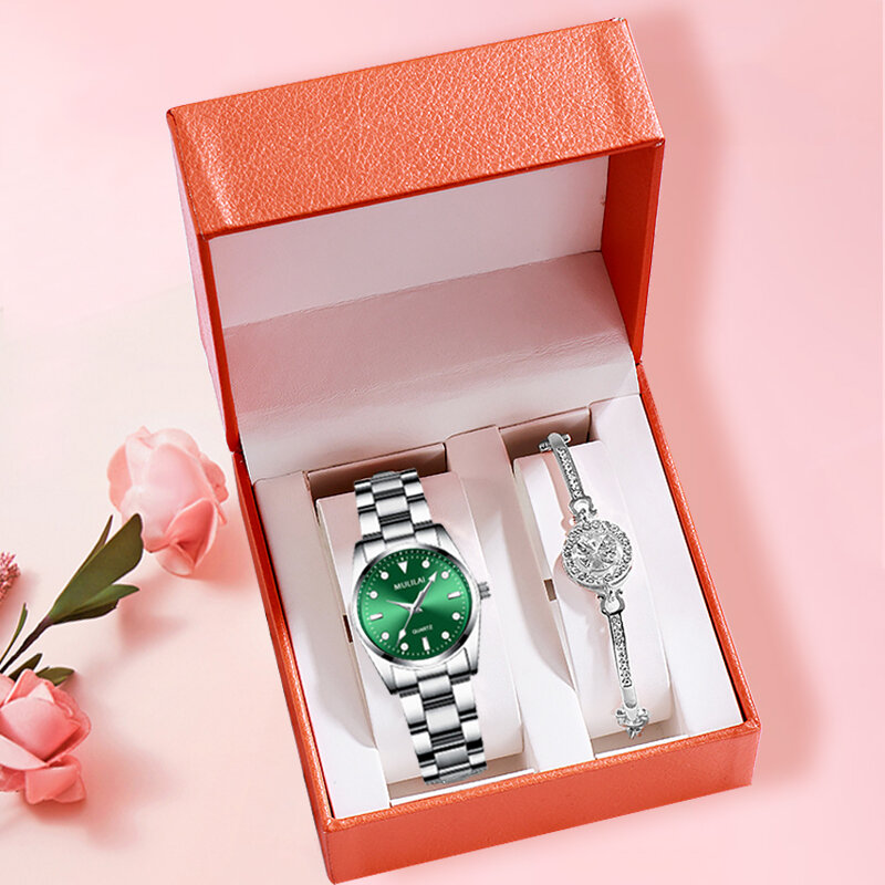 Nieuwe Vrouwen Horloge Mode Quartz Horloge Armband Box Set Dames Top Merk Luxe Vrouwelijke Polshorloge Meisje Klok Relogio feminin