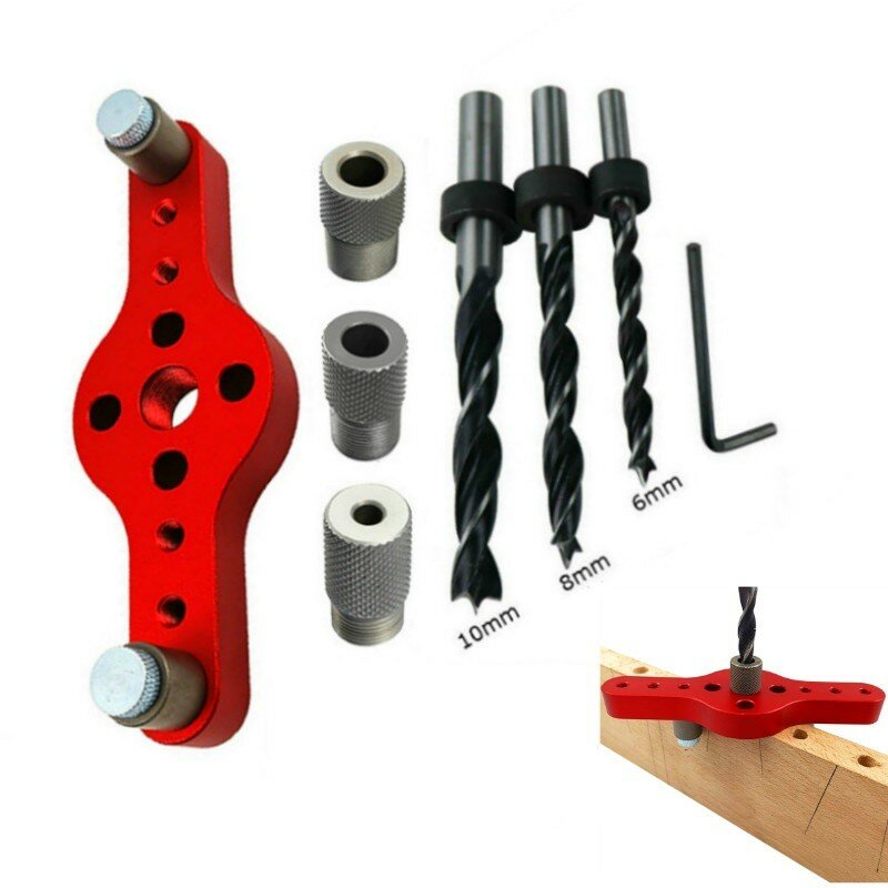 Kit di perforazione per localizzatore di foratura per falegnameria per dispositivo di perforazione verticale in lega per mobili