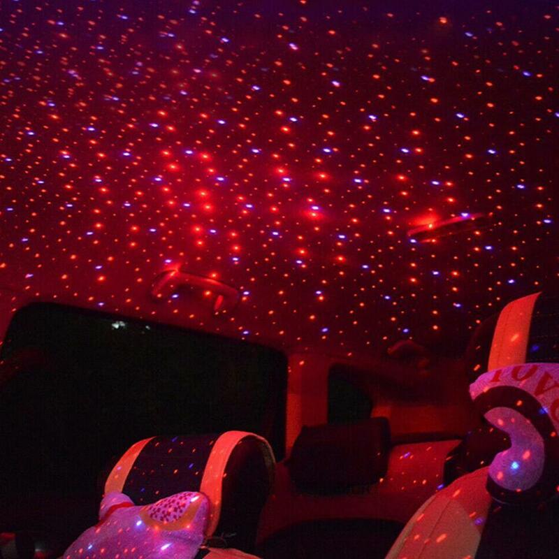 USB Stage Light dach samochodu gwiazda światła wnętrze gwiaździsta atmosfera Ambient Disco projektor laserowy Home Galaxy Decor lampa dekoracyjna