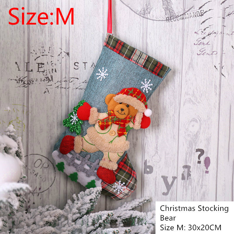 Bolsa de regalo de Navidad, calcetín de Año Nuevo para decoraciones del hogar, decoración de árbol de Navidad, bolsa de dulces, 2022