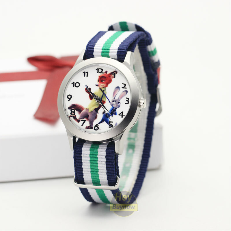 Reloj para niños con esfera de dibujos animados de conejo, manecillas luminosas, de cuarzo, con correa de lona, regalo de Navidad, 2020