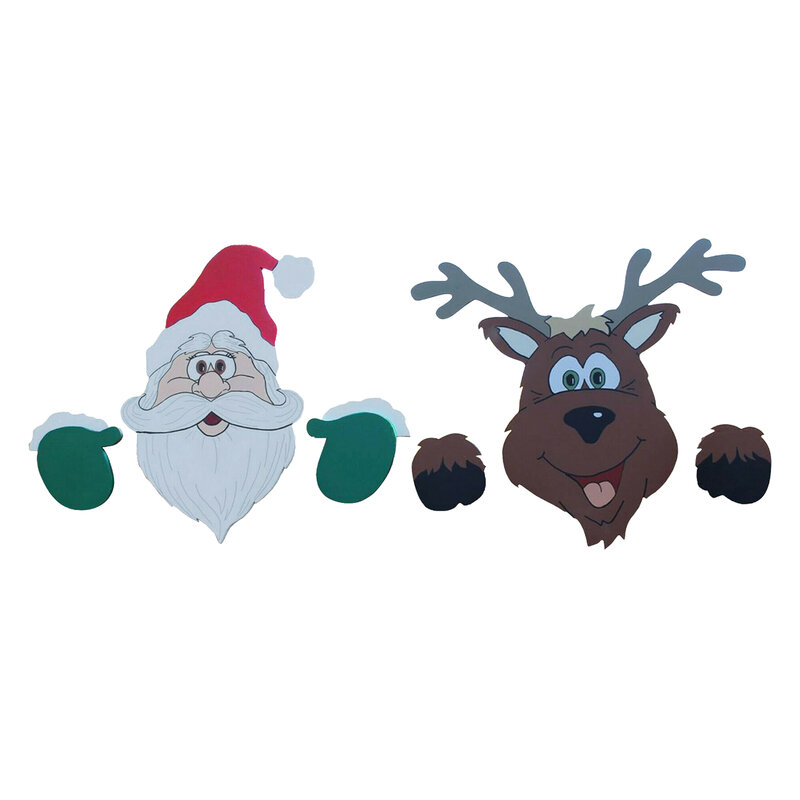 Charming Christmas Decor Peeks At Santa Elk Suitable For Parking Fence CarSticker Christmas Day