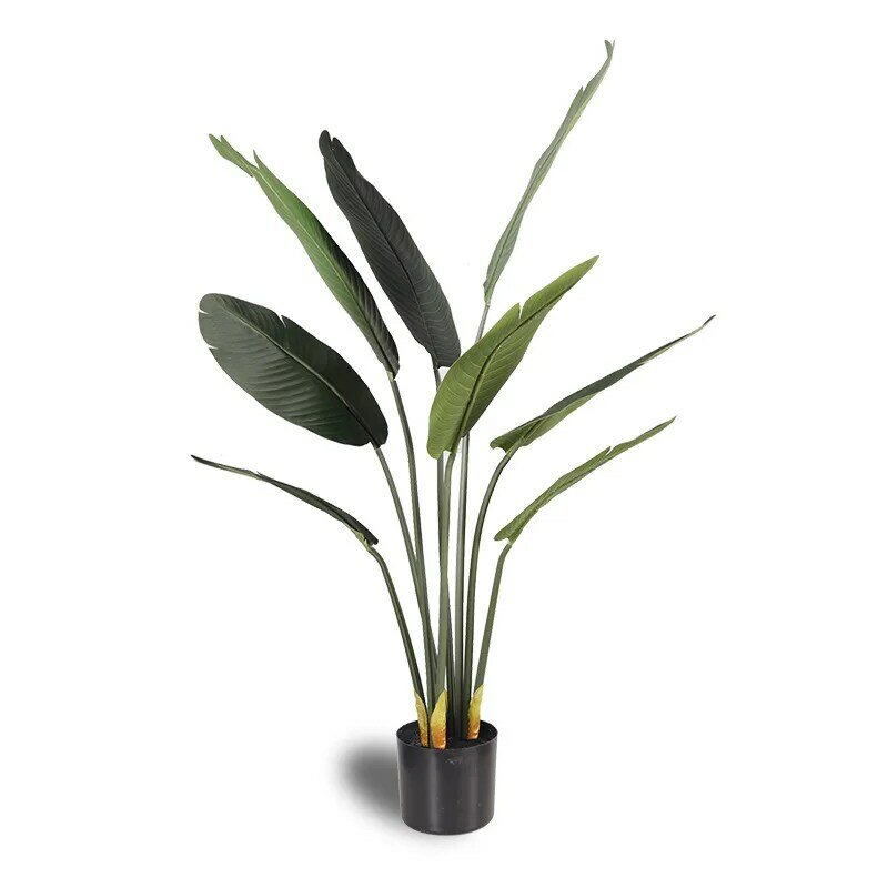 Planta verde artificial, árvore de banana de plástico tropical, grande palma, tartaruga, bambu, interno, vaso de hotel, sala de estar, decoração de casa