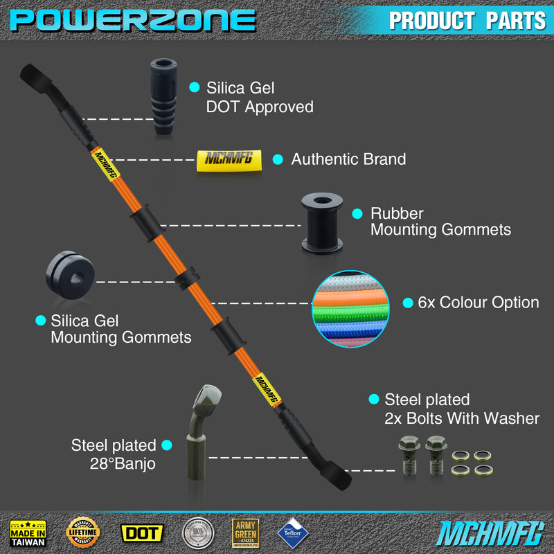 Freno hidráulico de refuerzo para motocicleta, tubo de manguera de aceite de 500 a 2400mm, ajuste Universal para carreras MX