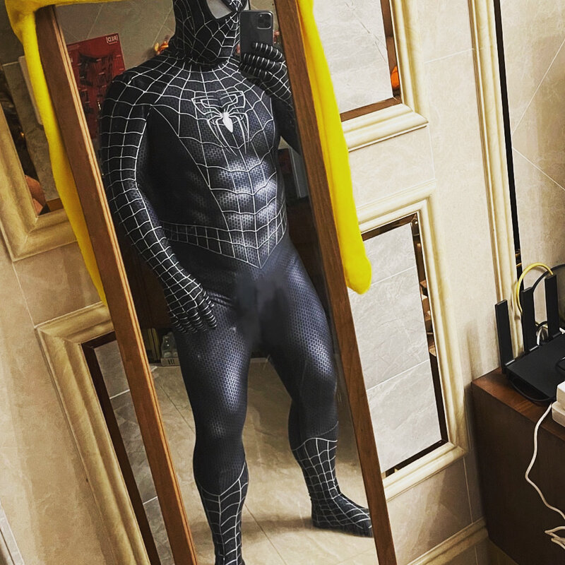 The Tobey Maguire Costume Raimi nero Costume Cosplay carnevale supereroe Costume di Halloween tuta Spandex per adulti/bambini