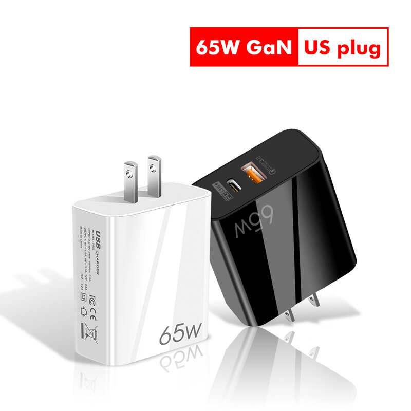 Pd 65w usb tipo c carregador rápido carregadores de telefone com qc 3.0 portátil para iphone 13 12 pro max xiaomi carga rápida USB-C carregador