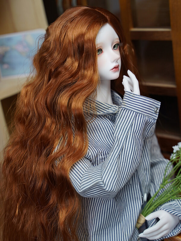 Bybrana-peluca larga y recta para muñecas, pelo negro, BJD, 1/3, 1/4, Envío Gratis