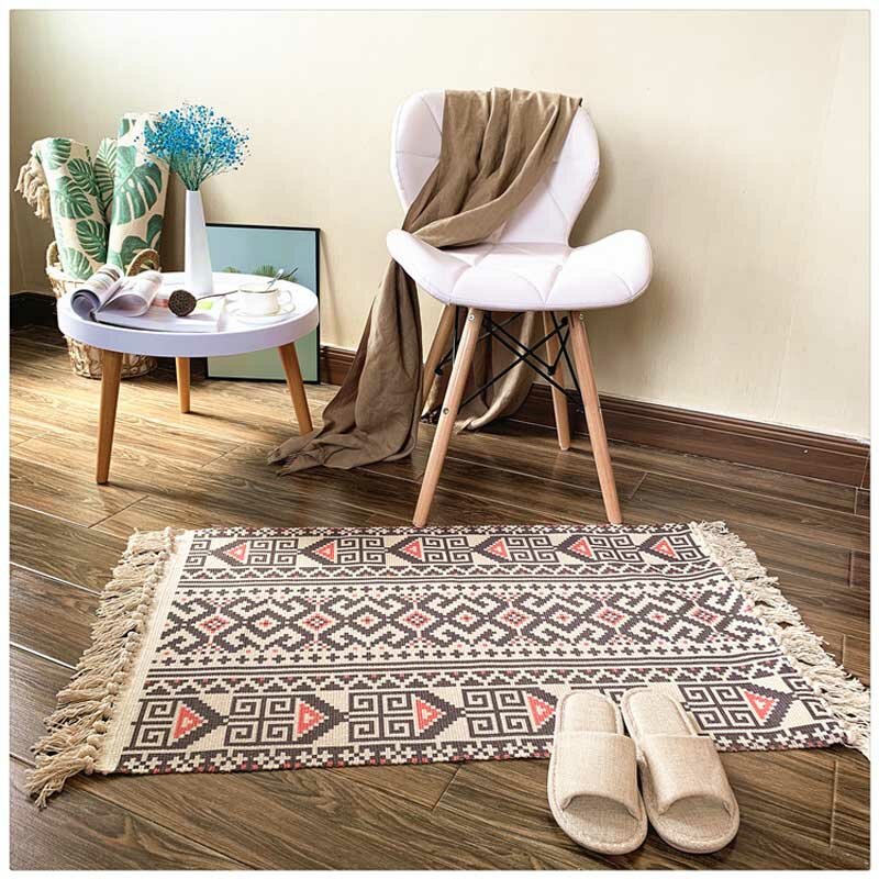 Tappeti in tessuto di nappa di cotone per la casa cuscino per piedi di benvenuto camera da letto sala studio tappeti da pavimento materasso da preghiera