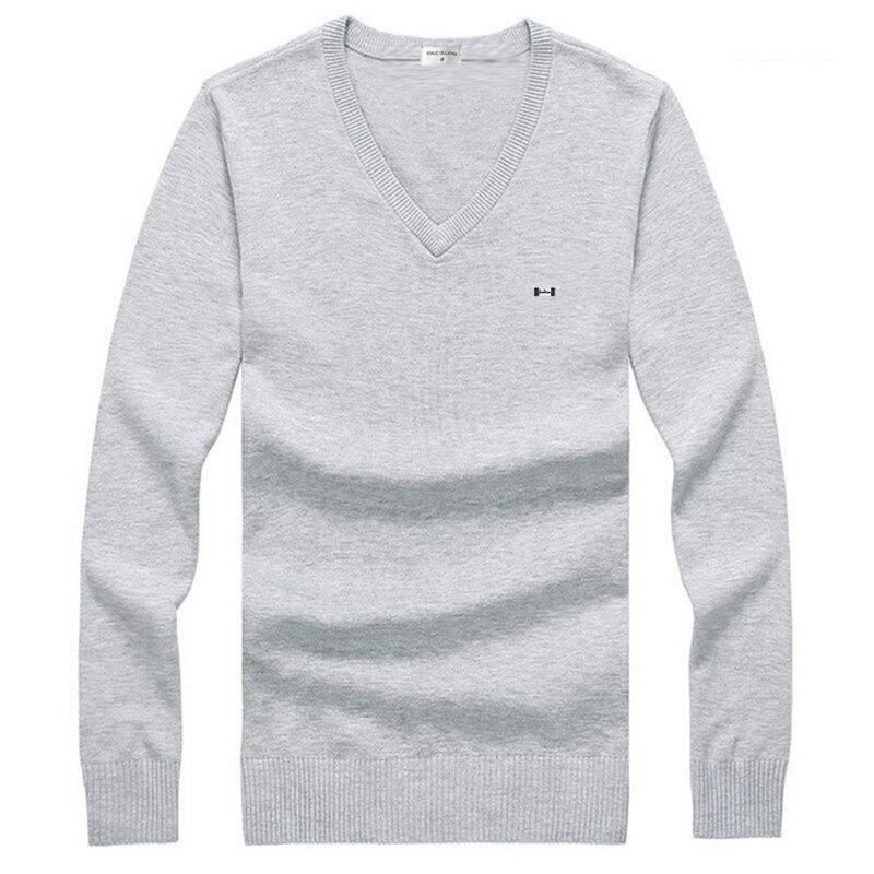 100%Cotton Sweater Men Long Sleeve Pullovers Outwear Man V Neck Male Sweaters Fashion Brand Fit Knitting Clothing PL8508