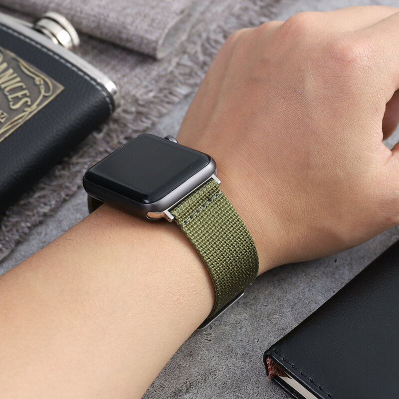 Bracelet tressé en nylon pour Apple watch, pour Apple watch 44mm 42mm 40mm 38mm, pour iwatch 654321 SE