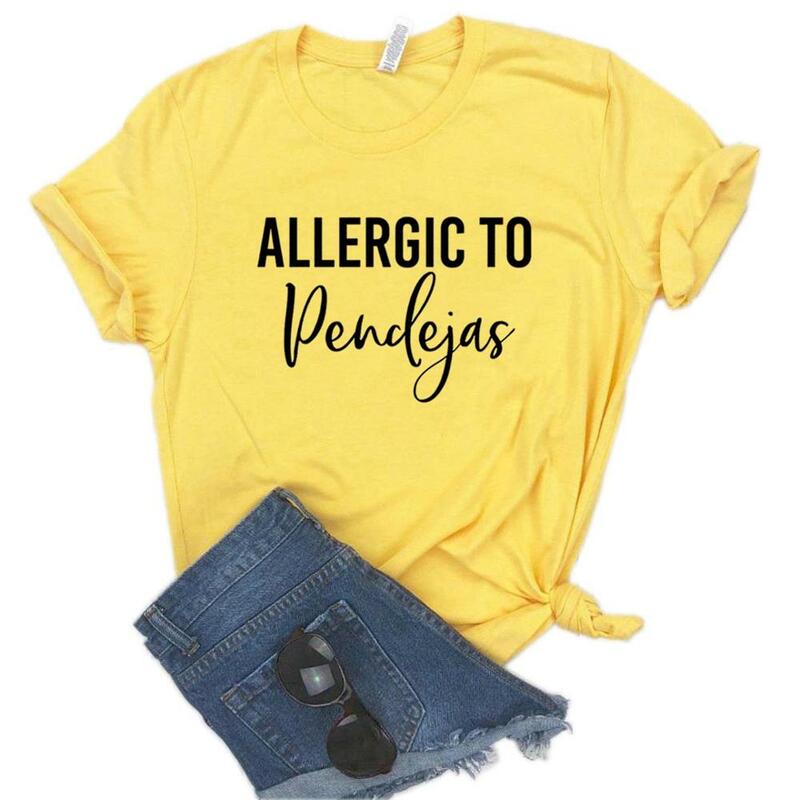Camisetas con estampado de alergénico a Pendejas para mujer, camiseta divertida informal para mujer, camiseta Hipster, 6 colores, envío directo NA-648