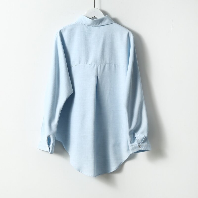 Blusa coreana de manga comprida feminina, camisas vintage, tops femininos, primavera e verão, 2022