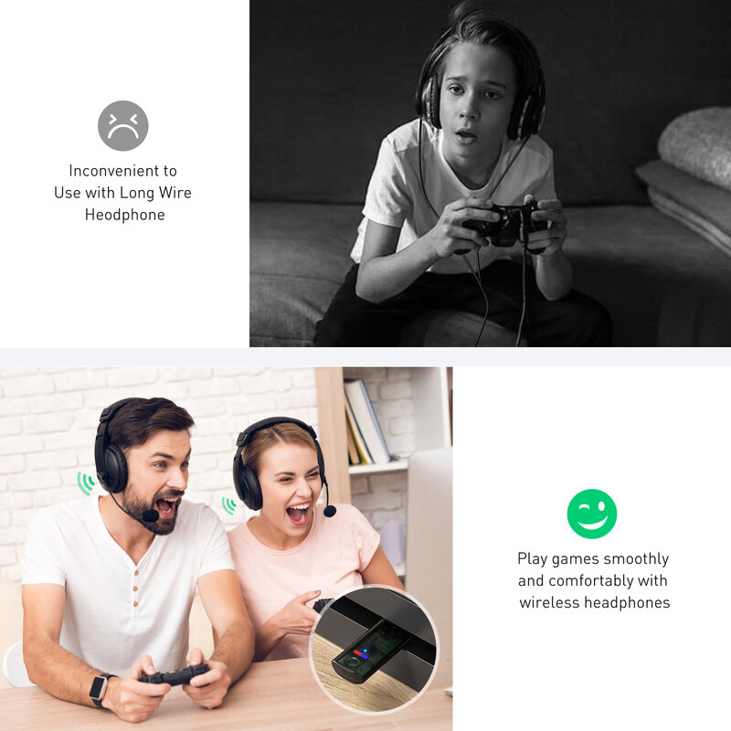 Edup Usb Bluetooth 5.2 Draadloze Bluetooth Adapter Gaming Audio Zender Met Lage Latency Plug En Play Voor Xbox/PS4/PS5/Pc