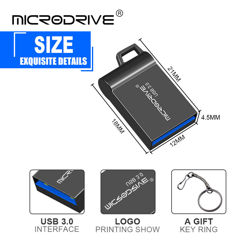 Mini clé USB 3.0 en métal, support à mémoire de 4GB 16GB 32GB 64GB 128gb 256GB, lecteur Flash, disque u, livraison gratuite
