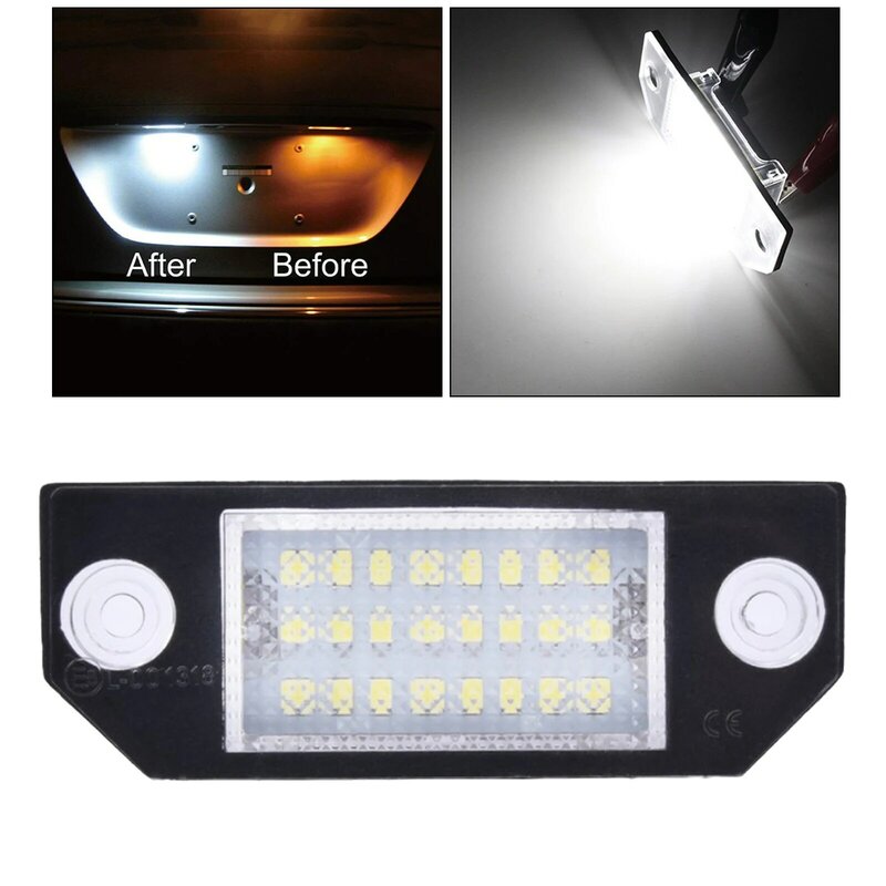 Conjunto de bombillas LED para placa de matrícula de coche, 12V, para Ford Focus c-max MK2 2003-2008, luz indicadora de luz externa