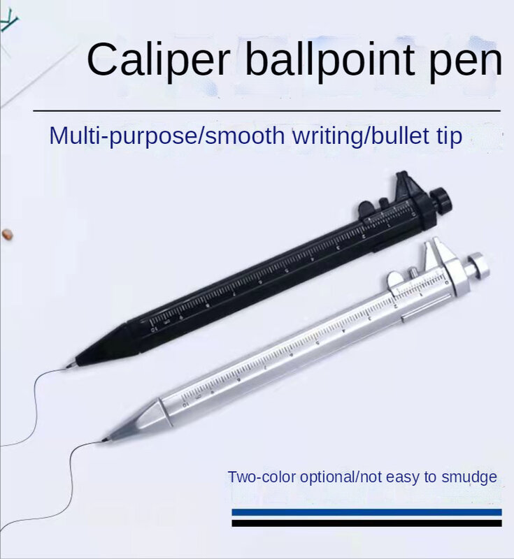 กดพลาสติก Scale Multifunctional เจลปากกา0.5มม.Vernier Caliper ปากกาลูกลื่นปากกาวัดกฎ0-100 Caliper