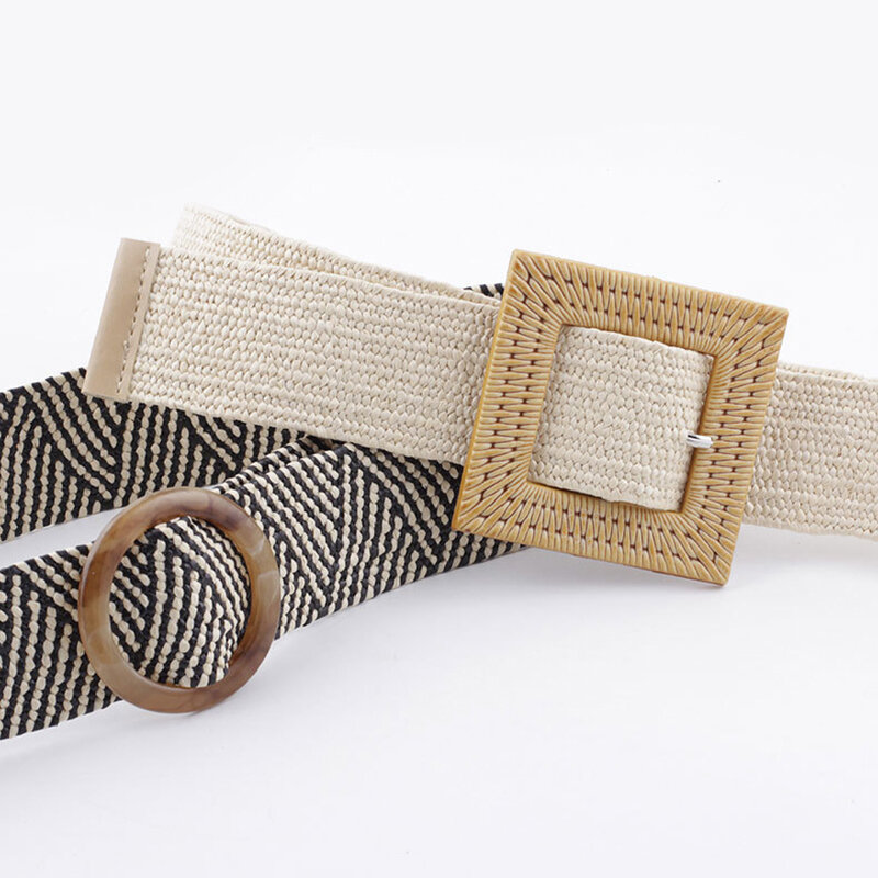 JEANPAUL-Cinturón trenzado Vintage bohemio para mujer, Cinturón liso de verano, hebilla redonda y Lisa, gran oferta, envío gratis
