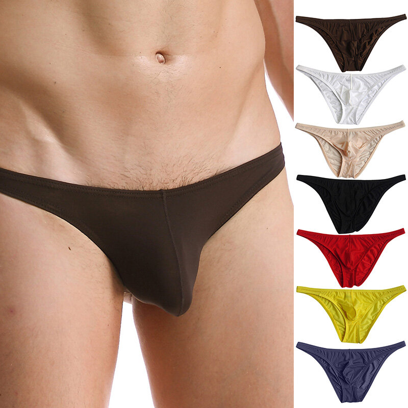 Sous-vêtements Sexy Ultra fins pour hommes, 8 couleurs, slips taille basse, doux, haute qualité, séchage rapide