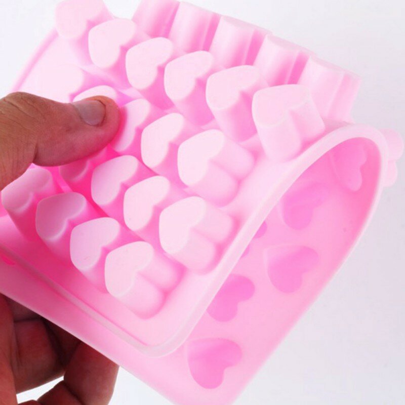 รูปหัวใจ DIY 3D ซิลิคอนช็อกโกแลตเยลลี่ลูกอมเค้ก Bakeware แม่พิมพ์55หลุม Pastry บาร์ Ice Block Soap Mold Baking เครื่องมือ