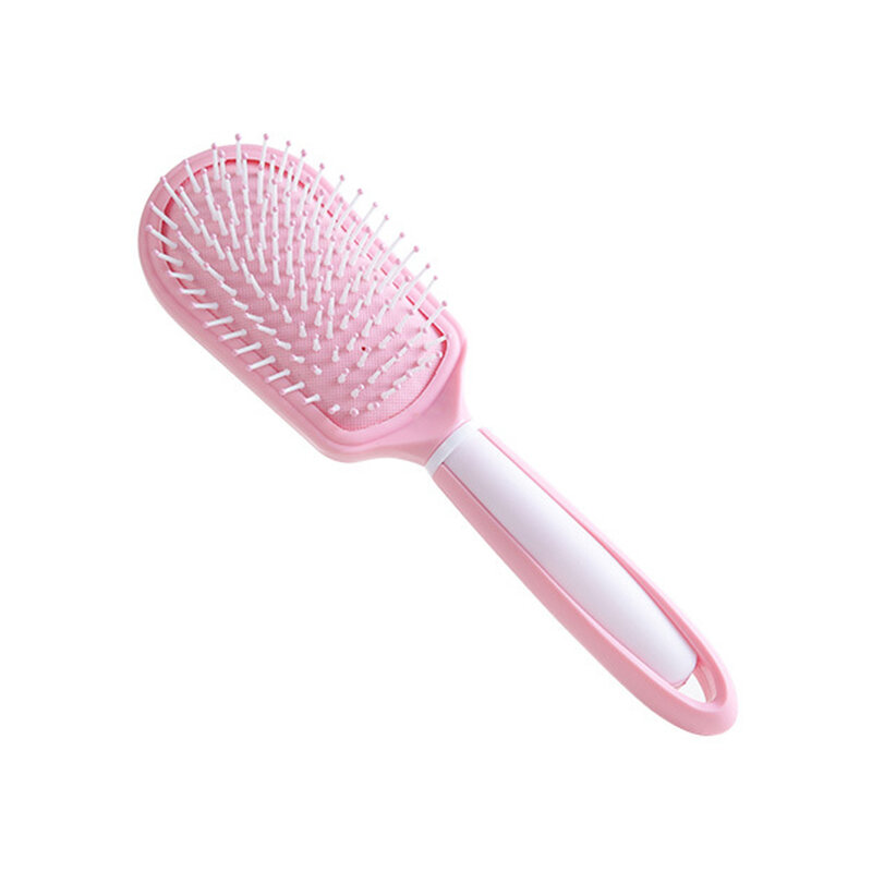 Escova de cabelo massageadora 4 estilos, escova de cabelo desembaraçadora, chapinha reta, pente de cabelo encaracolado, escova rosa