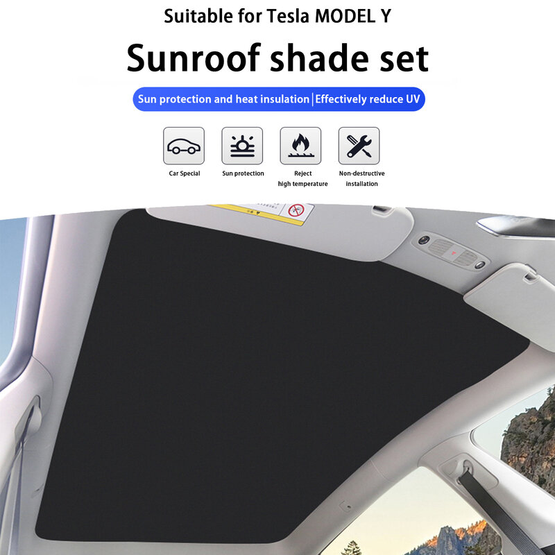 Futhope Model3 Split Upgrade Buckle Sun Shades Glass Roof Sunshade For Tesla Model 3 2022 Front Rear Sunroof Windshield Skylight