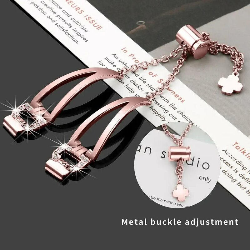 Pulseira de relógio para fitbit inspire cristal aço inoxidável pulseira de metal para inspire hr cinta banda correa fitbit 62013