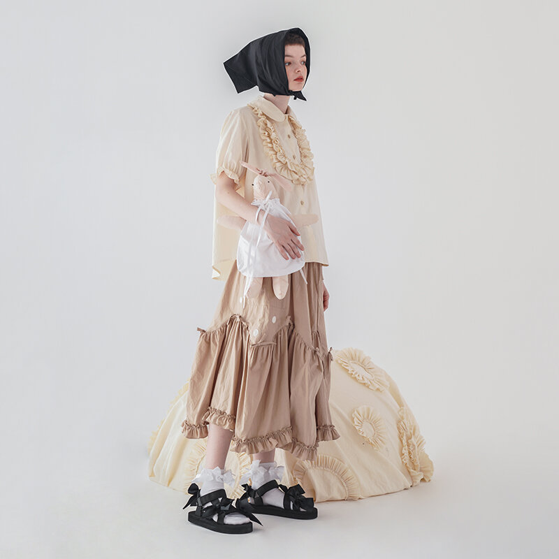 Imakokoni人形襟シャツオリジナルデザイン甘い自己修養半袖シャツ女性の夏202919