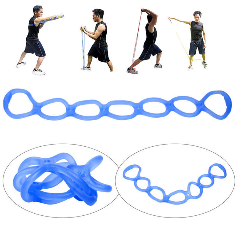 7 otwory elastyczny silikon Pilates ćwiczenia taśma oporowa do jogi Fitness ciągnąć linę umięśnione ciało trening relaks domowa siłownia narzędzie