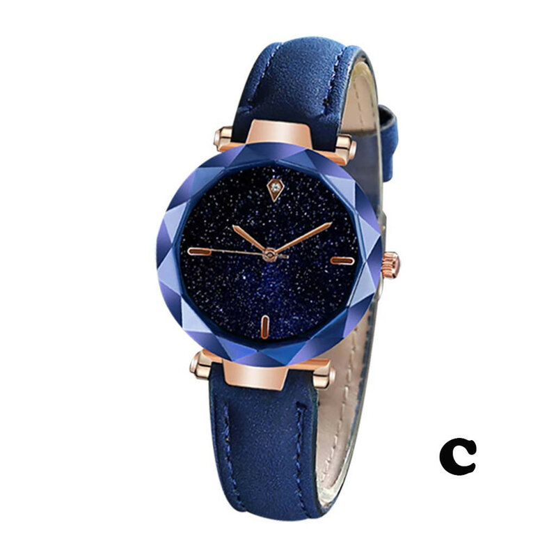 Reloj de pulsera de cuarzo para mujer, cronógrafo con correa de cuero y diamantes de imitación, estilo romántico, con esfera de lujo, XQ