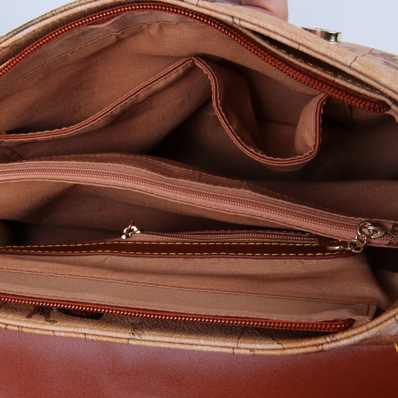 빈티지 여성 세계지도 메신저 가방 패션 방수 대용량 핸드백 숄더 가방 패션 여행 가방