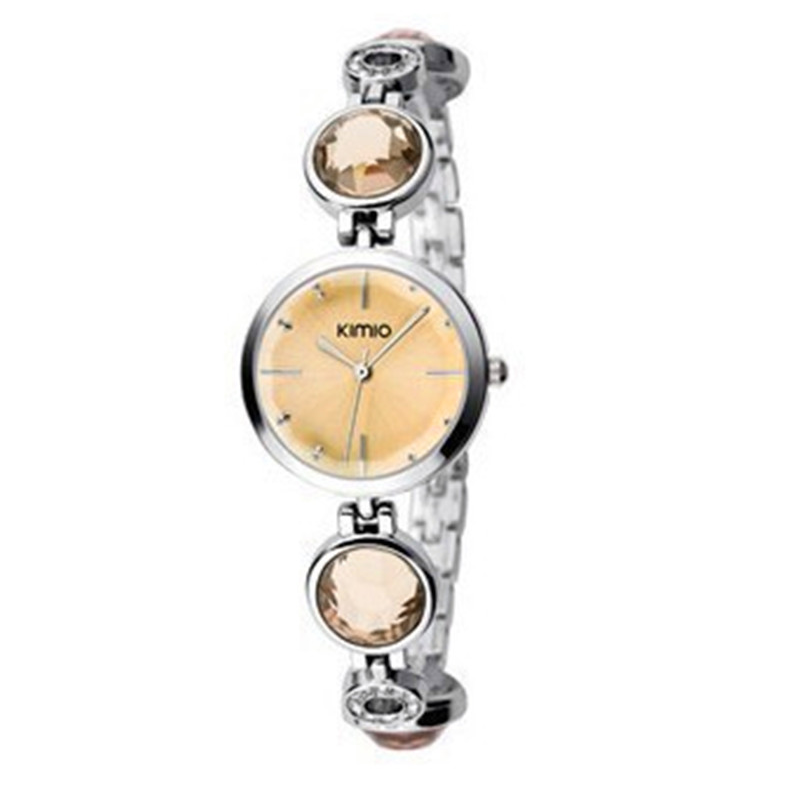Luksusowa marka KIMIO modna bransoletka wodoodporny zegarek damski Rhinestone prosty kwarcowy zegarek damski dla pani prezent Reloj
