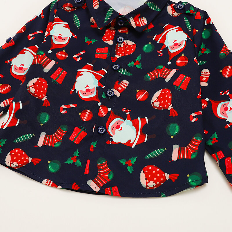 Новейшая Рождественская детская одежда для мальчиков, повседневные наряды, официальные Детские Топы с длинным рукавом для подростков, Детс...