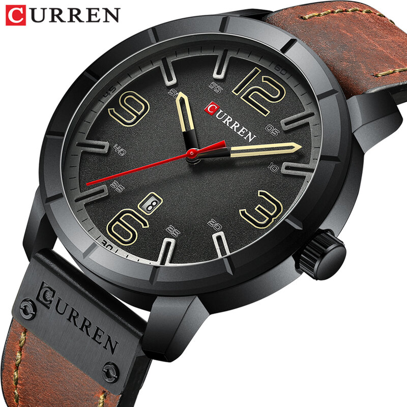 Curren marca de luxo relógio de pulso militar analógico com data relógio de quartzo masculino relogio homem relogio masculino 8327