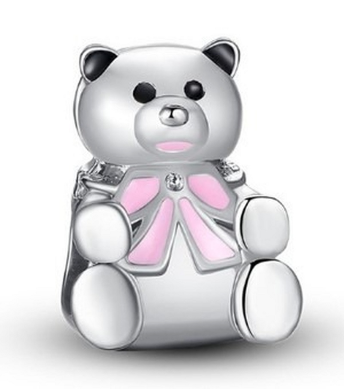 Розовая бабочка для девушки из серебра 925 пробы подходит для браслета Pandora с шармами, который специально создан для женского творчества
