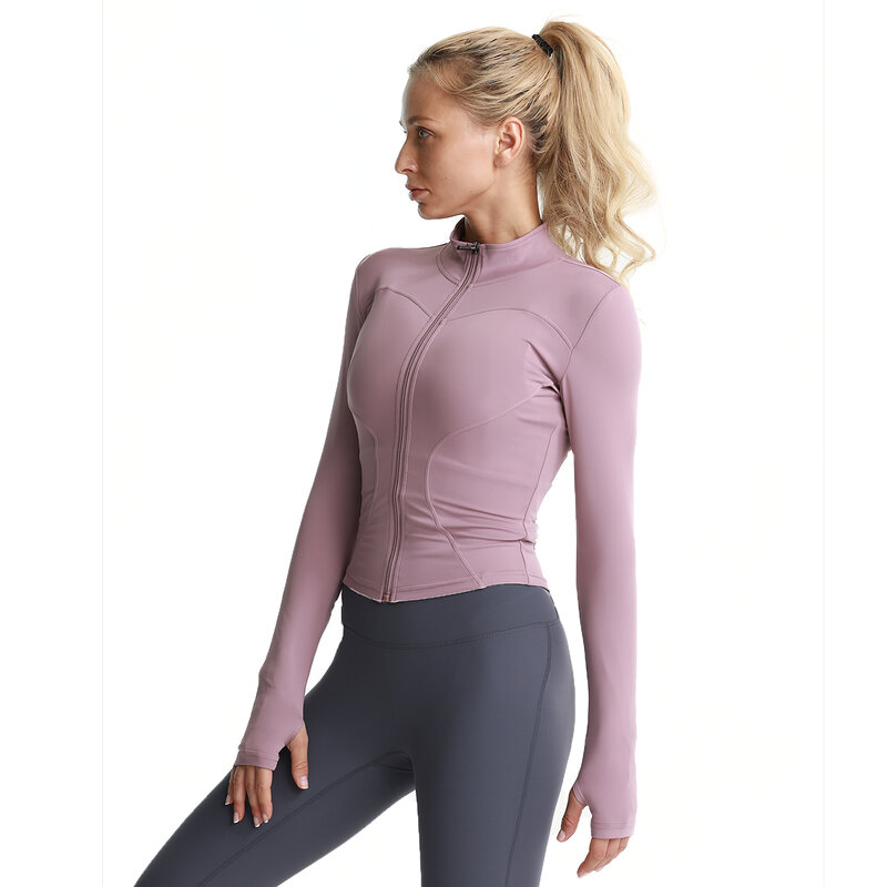 2021 Long Sleeve Sports Jacket Women Zip Fitness Yoga Shirt Summer Gym Top Activewear Running Coats Workout Clothes Sweatshirt