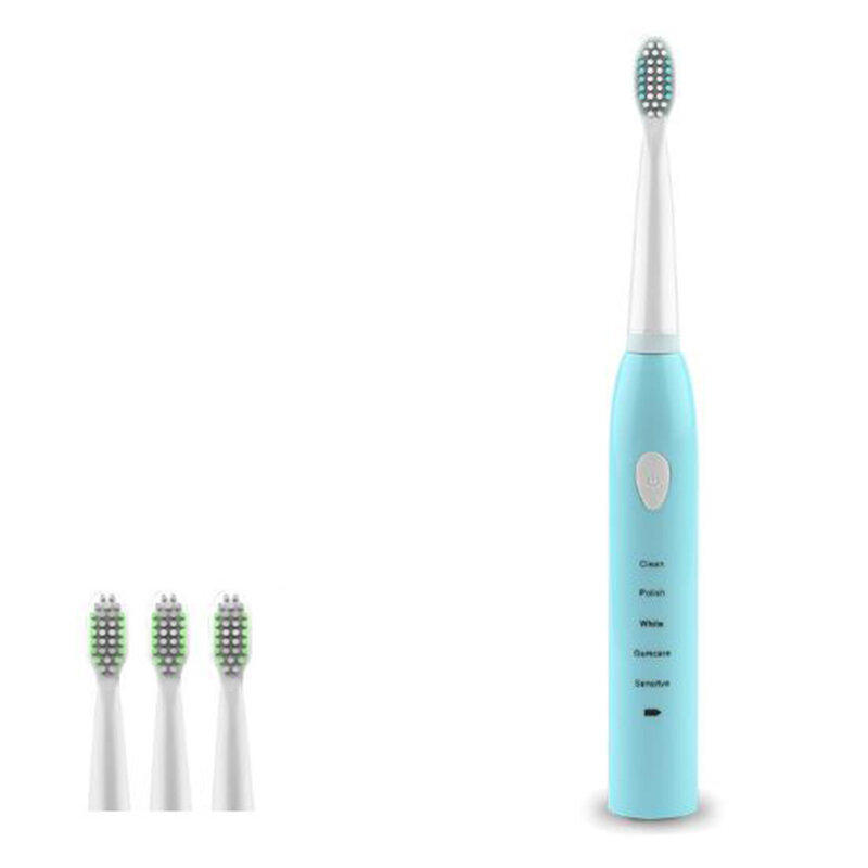 Escova de dentes elétrica ultra sônica, escova de dentes recarregável lavável, branqueadora eletrônica, temporizador adulto