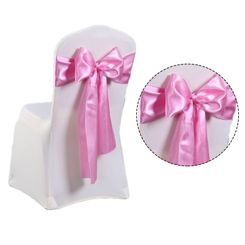 Shiny Satin Sashes Chair Cover Sash Wider Fuller Bows Engagement Wedding Party Table Chair Back Clean Funny Fashion Decoration
