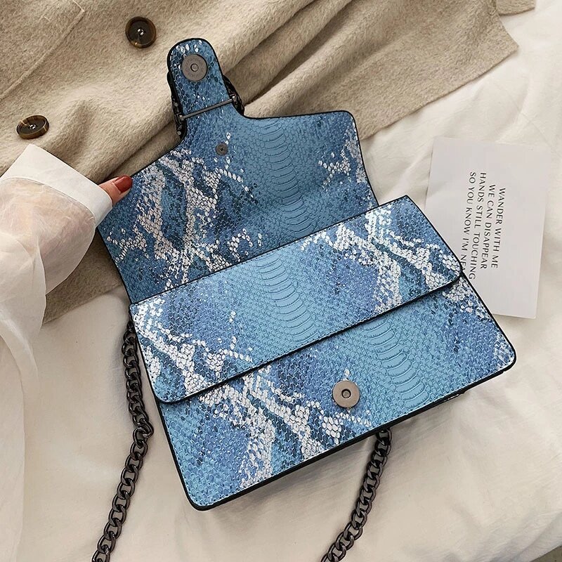 HOMEMAGIC 2021 New Women&#39;s Shoulder Bag Autumn Winter Shopping High Quality Snake Pattern Fashion Design Women&#39;s Messenger Bag