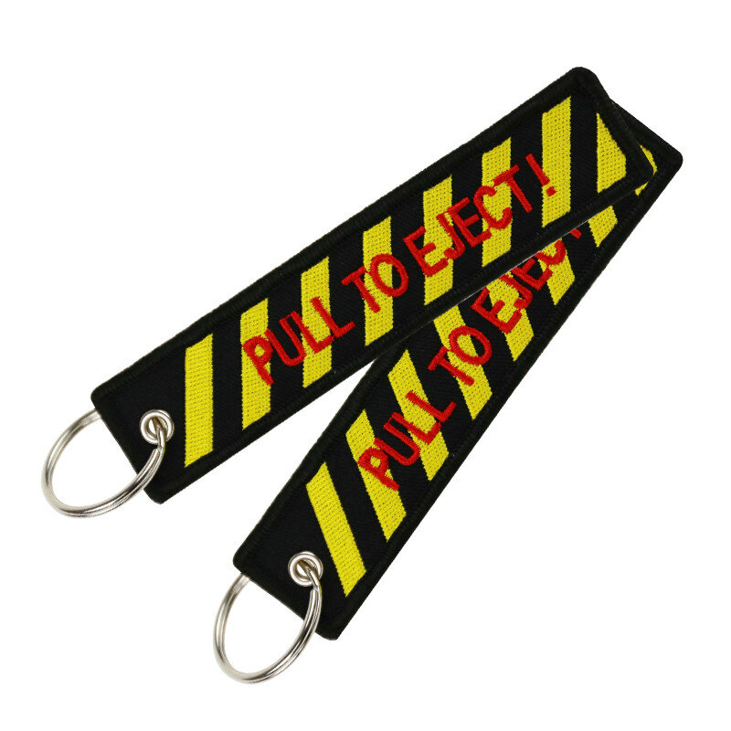 Clelo bagagem tag moda bordado puxar para ejetar mala tag saco tags com porta-chaves para presentes de aviação 1 pc