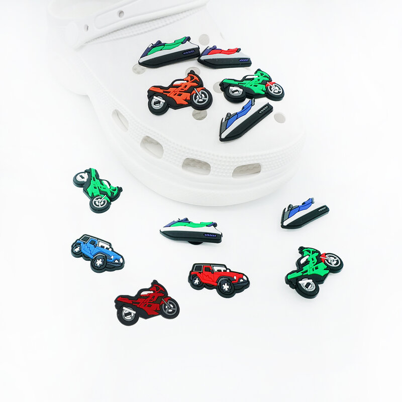 Lovely Shoe Charms Auto Motor Yacht Soft PVC Shoe Decorations Buckles for Croc Jibz Garden Shoe Kid Boys' Gift Shoe Accessories