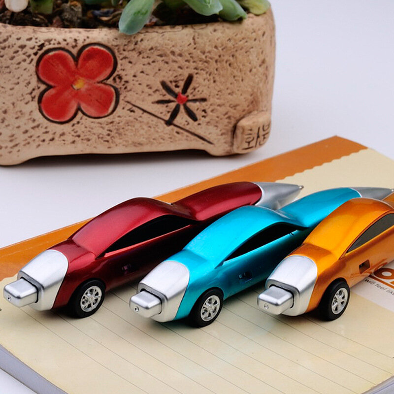 Bolígrafos de diseño de coche de carreras para niños, juguete creativo portátil de calidad, suministros escolares de oficina, 1 unidad