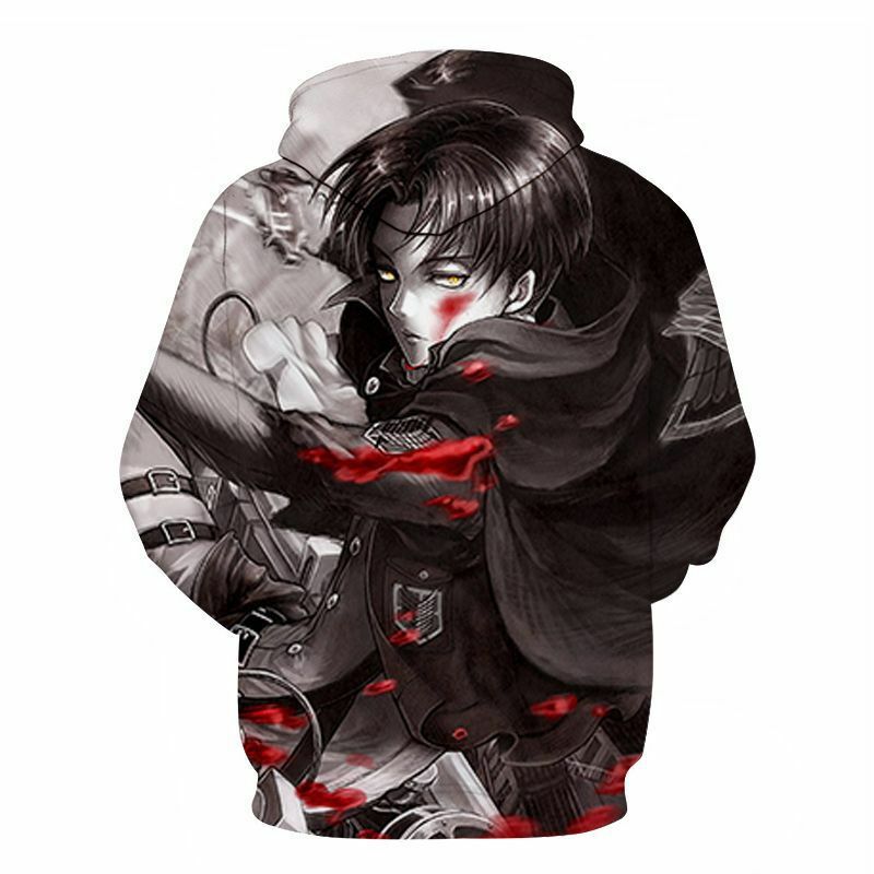 Sudadera con capucha de Anime Attack on Titan 3D para hombre y mujer, suéter con estampado de Shingeki No Kyojin, de gran tamaño, con dibujos animados divertidos